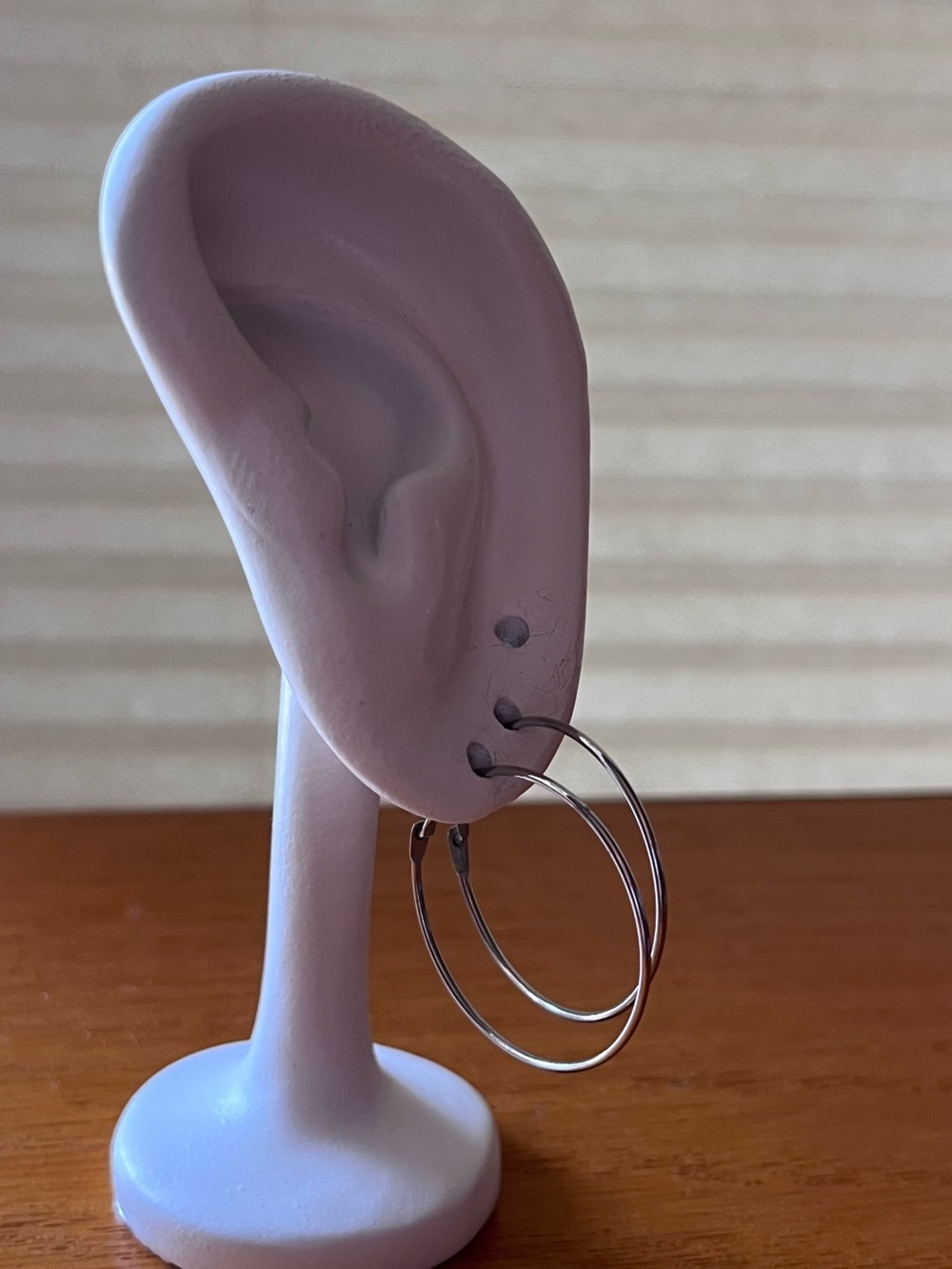 Silver Wire Hoops - Picture 5 of 6
